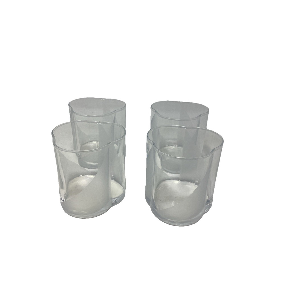 Carlo Moretti MCM Rounded Triangular Rocks Glasses Frosted Set Of (4) - Picture 3 of 8